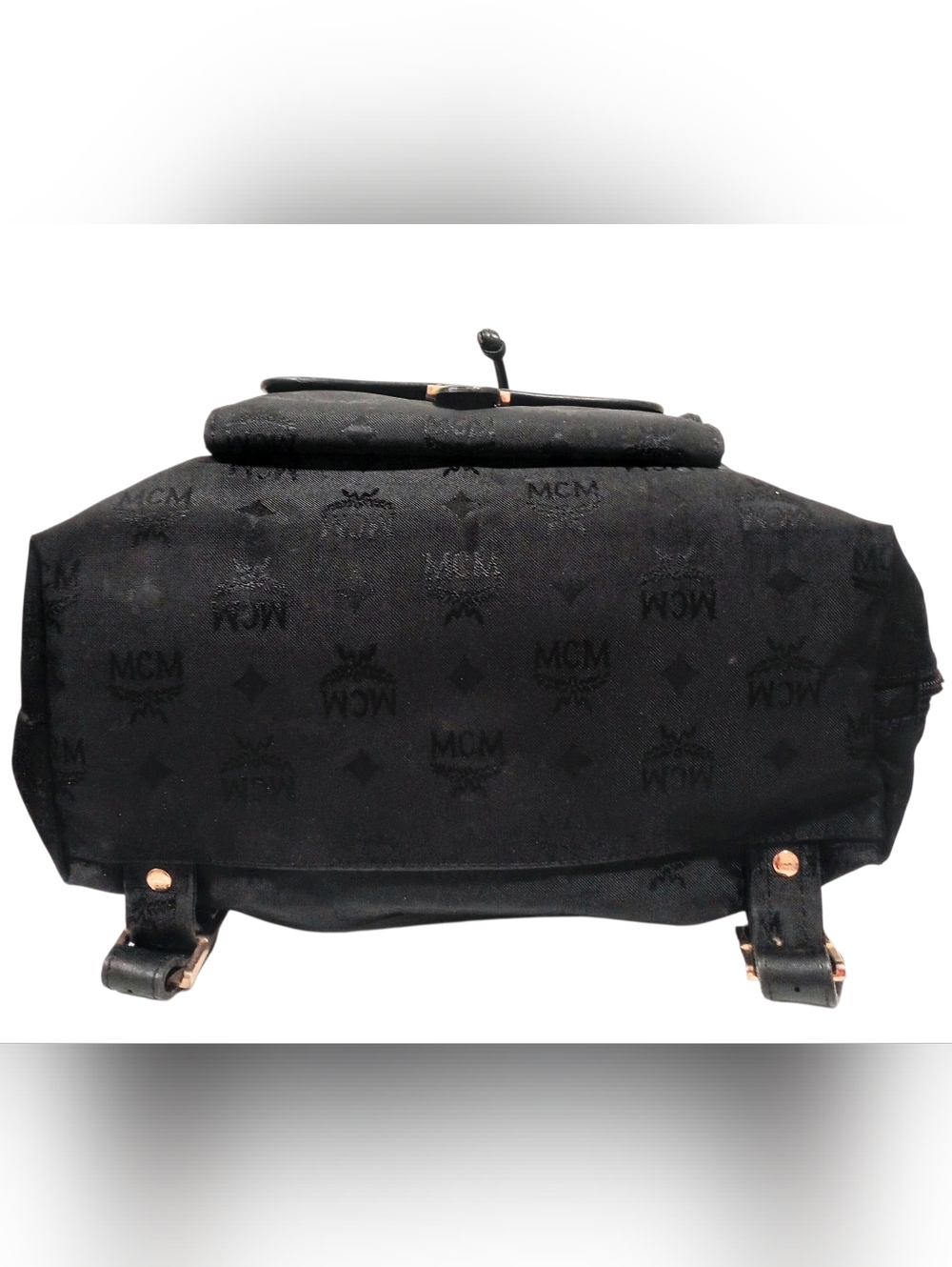 MCM Black Visetos Nylon Drawstring Backpack - Picture 8 of 16